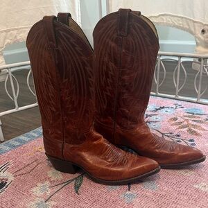 Justin Boots Rich Brown Western Cowboy Boots Size 9.5